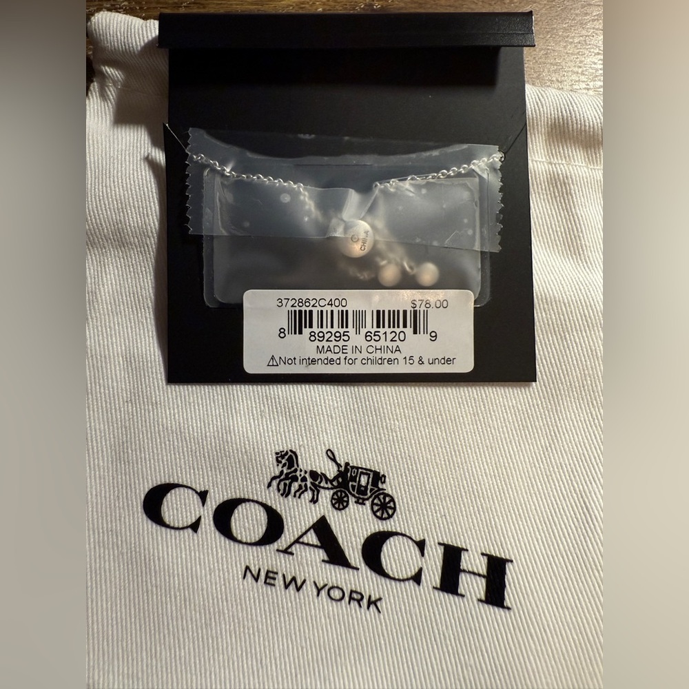 NEW‼️ COACH open circle Blue Gemstone Silver slider adjustable bracelet! - Picture 10 of 15